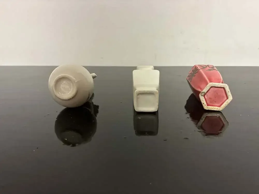 Set of 3 Vintage Miniature Ceramic Bud Vases